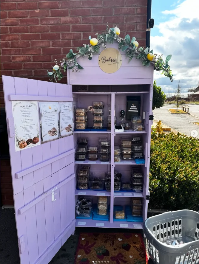 Open purple BakEM Bake Shed